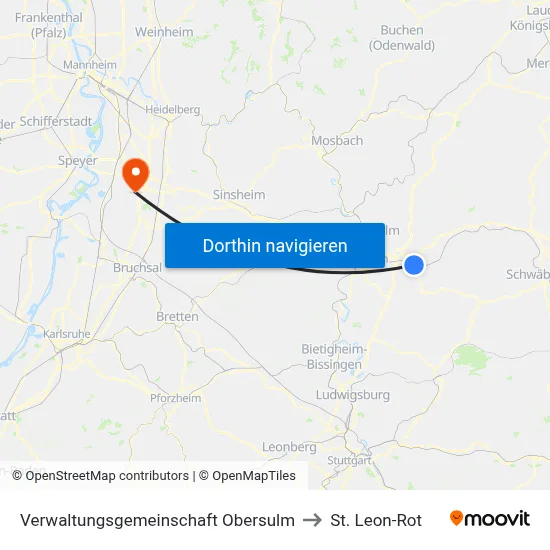 Verwaltungsgemeinschaft Obersulm to St. Leon-Rot map