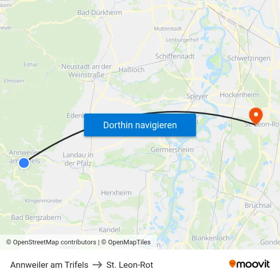 Annweiler am Trifels to St. Leon-Rot map