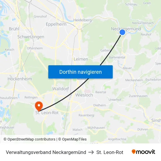 Verwaltungsverband Neckargemünd to St. Leon-Rot map