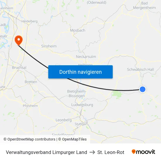 Verwaltungsverband Limpurger Land to St. Leon-Rot map