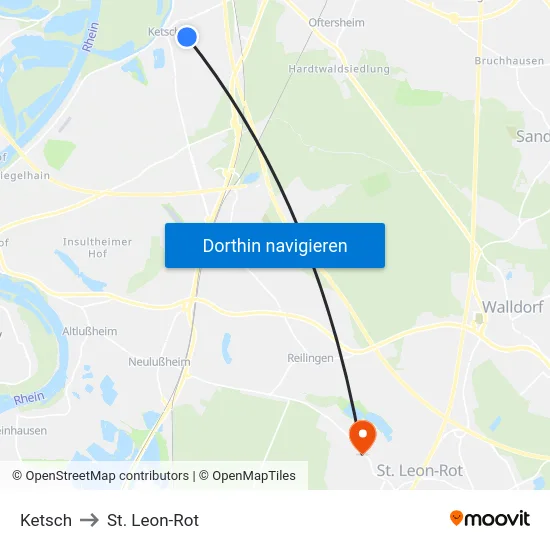 Ketsch to St. Leon-Rot map
