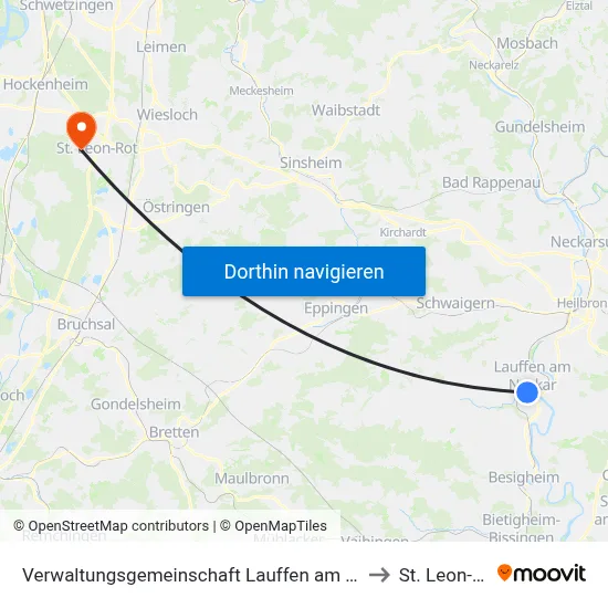 Verwaltungsgemeinschaft Lauffen am Neckar to St. Leon-Rot map