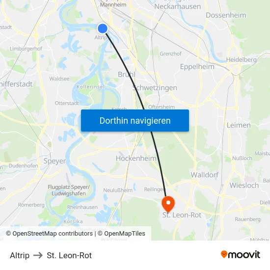 Altrip to St. Leon-Rot map