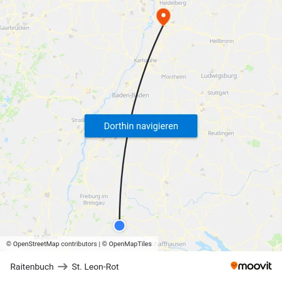 Raitenbuch to St. Leon-Rot map