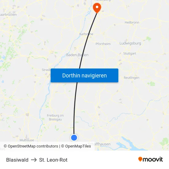 Blasiwald to St. Leon-Rot map