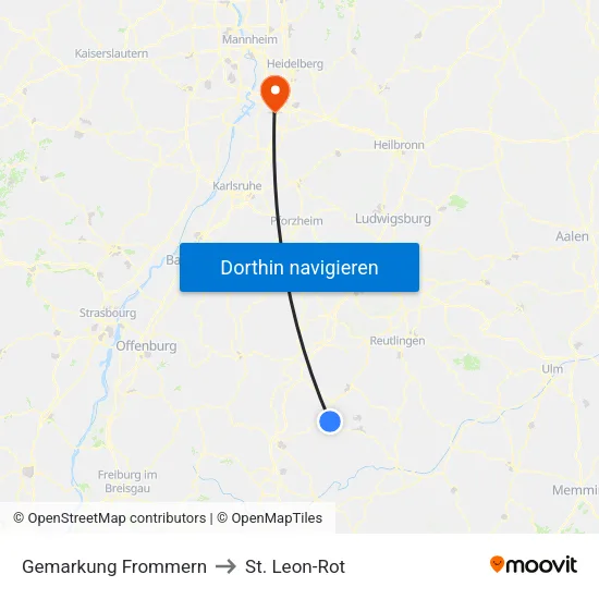 Gemarkung Frommern to St. Leon-Rot map