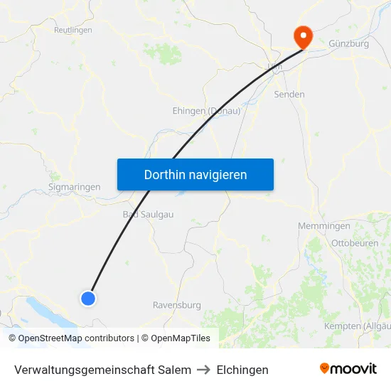 Verwaltungsgemeinschaft Salem to Elchingen map