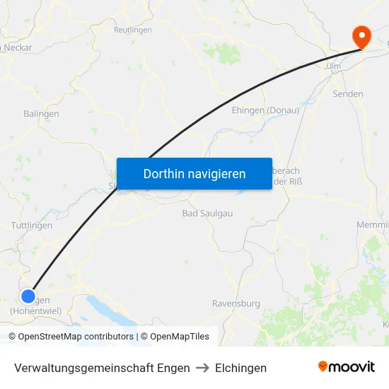 Verwaltungsgemeinschaft Engen to Elchingen map