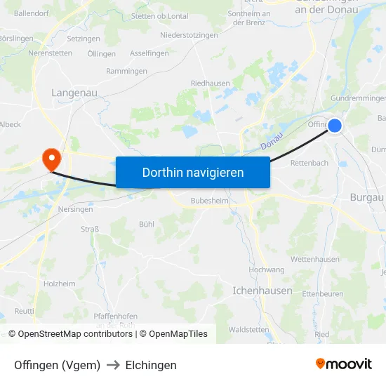 Offingen (Vgem) to Elchingen map