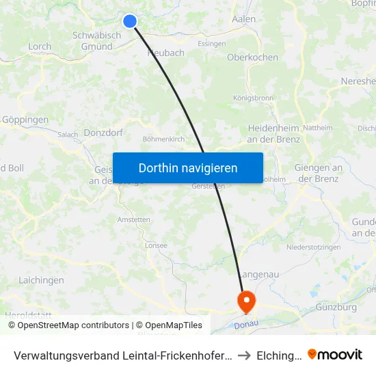 Verwaltungsverband Leintal-Frickenhofer Höhe to Elchingen map
