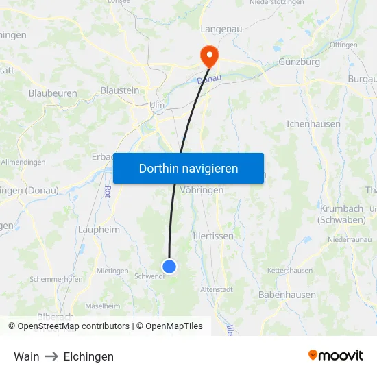 Wain to Elchingen map