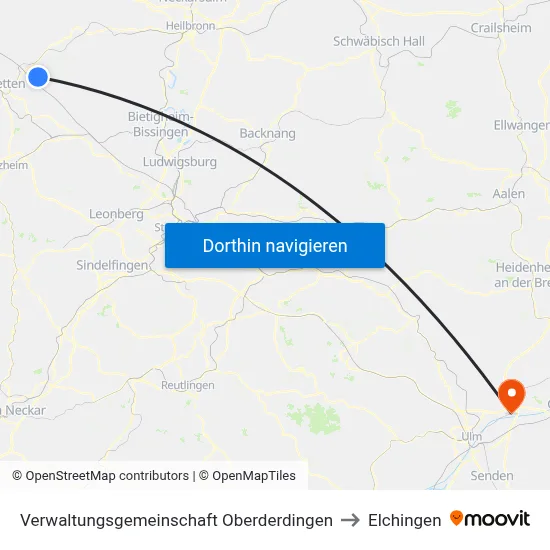 Verwaltungsgemeinschaft Oberderdingen to Elchingen map