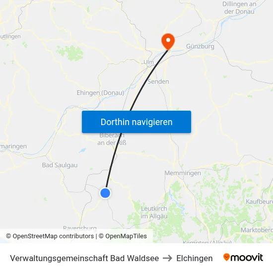Verwaltungsgemeinschaft Bad Waldsee to Elchingen map