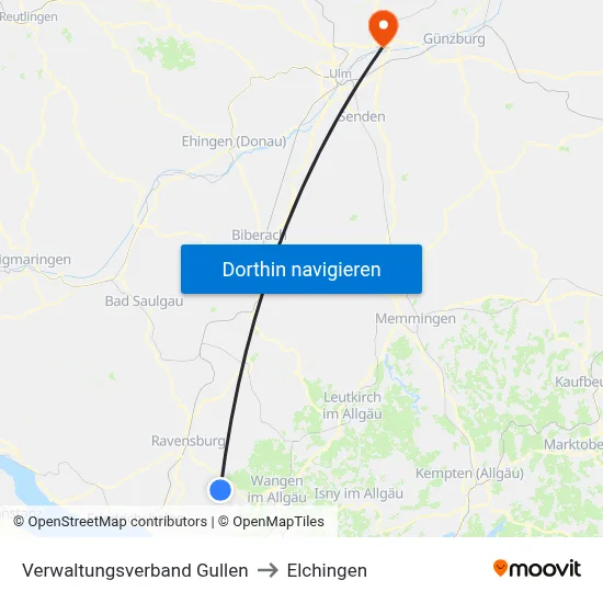 Verwaltungsverband Gullen to Elchingen map
