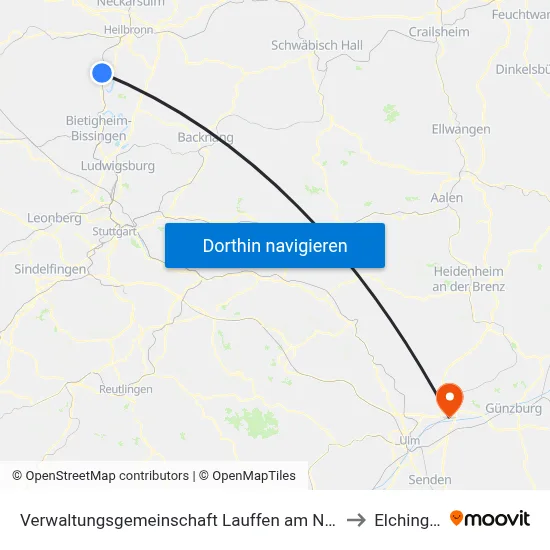 Verwaltungsgemeinschaft Lauffen am Neckar to Elchingen map