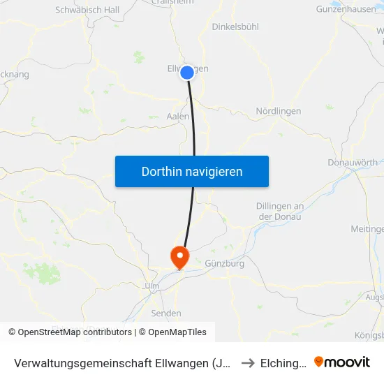 Verwaltungsgemeinschaft Ellwangen (Jagst) to Elchingen map