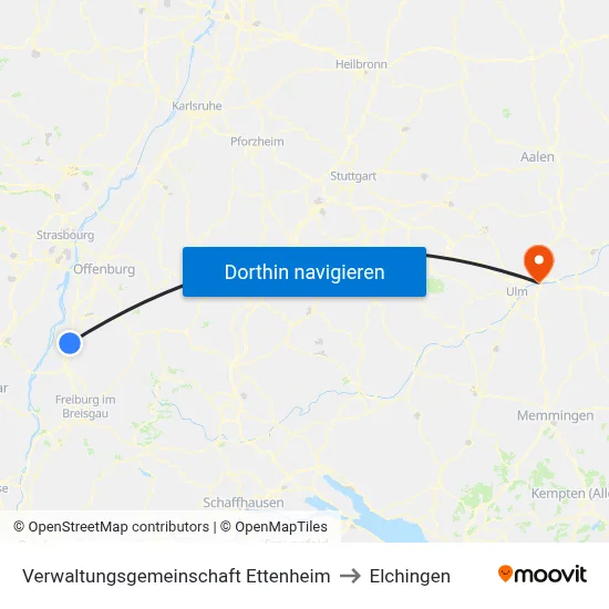 Verwaltungsgemeinschaft Ettenheim to Elchingen map