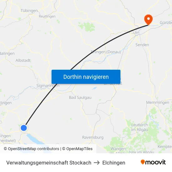 Verwaltungsgemeinschaft Stockach to Elchingen map