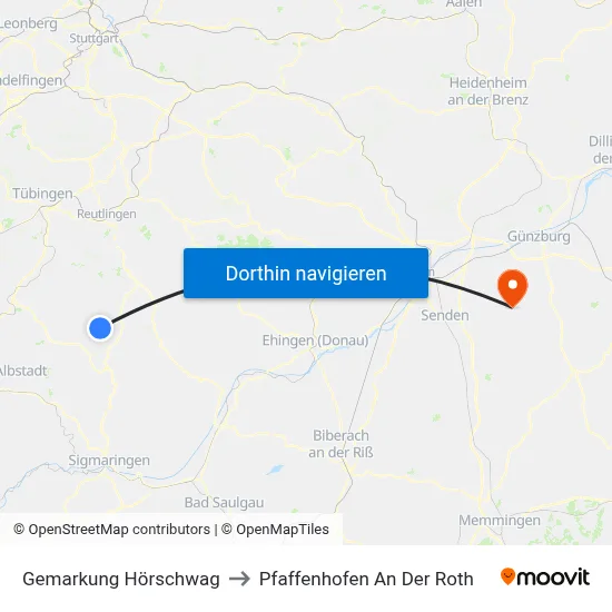 Gemarkung Hörschwag to Pfaffenhofen An Der Roth map