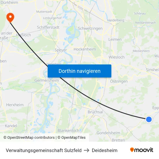 Verwaltungsgemeinschaft Sulzfeld to Deidesheim map