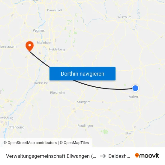Verwaltungsgemeinschaft Ellwangen (Jagst) to Deidesheim map