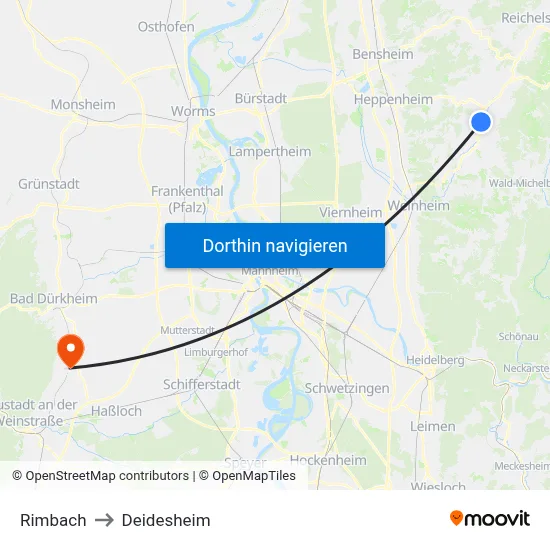 Rimbach to Deidesheim map
