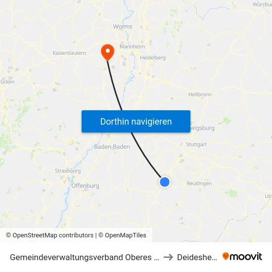 Gemeindeverwaltungsverband Oberes Gäu to Deidesheim map