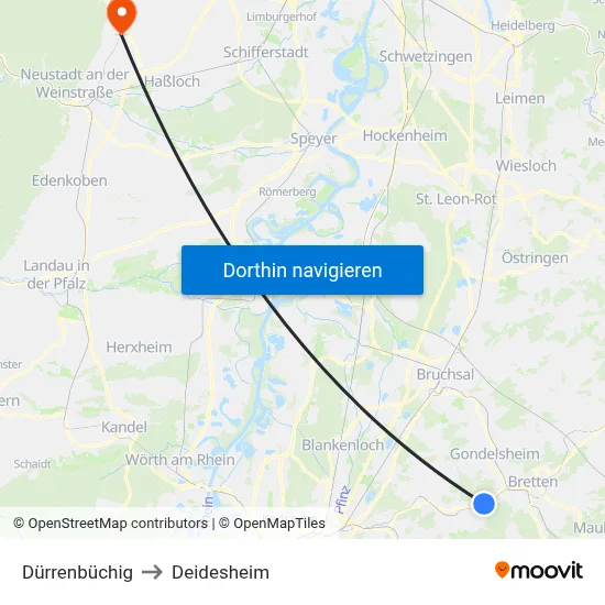 Dürrenbüchig to Deidesheim map