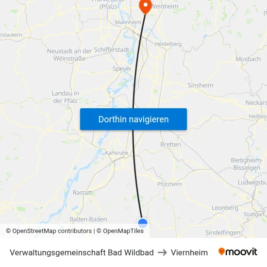 Verwaltungsgemeinschaft Bad Wildbad to Viernheim map