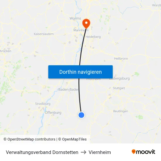 Verwaltungsverband Dornstetten to Viernheim map