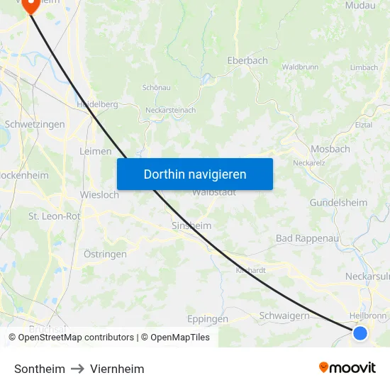 Sontheim to Viernheim map