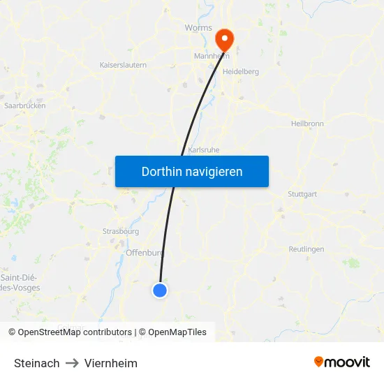 Steinach to Viernheim map