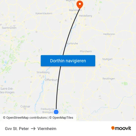 Gvv St. Peter to Viernheim map