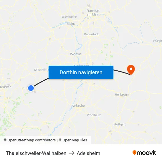 Thaleischweiler-Wallhalben to Adelsheim map