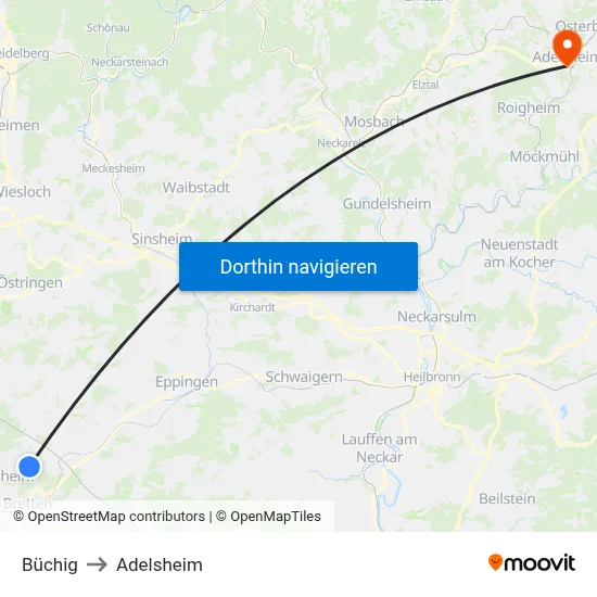 Büchig to Adelsheim map