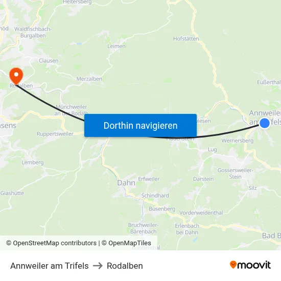 Annweiler am Trifels to Rodalben map