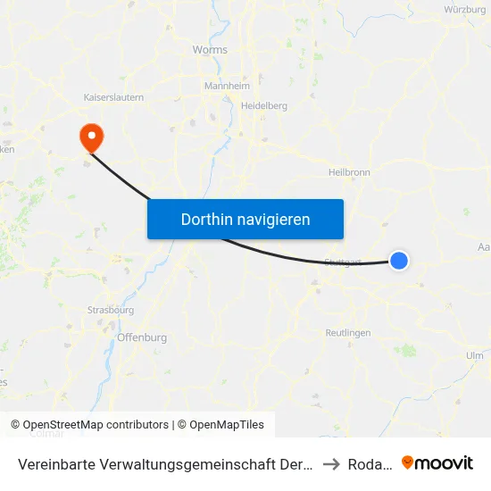 Vereinbarte Verwaltungsgemeinschaft Der Stadt Schorndorf to Rodalben map