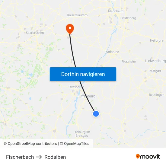 Fischerbach to Rodalben map