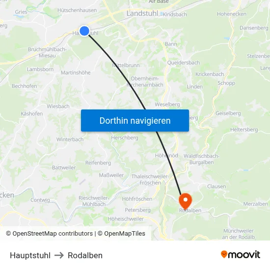 Hauptstuhl to Rodalben map