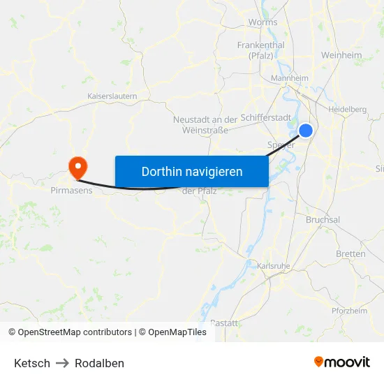 Ketsch to Rodalben map
