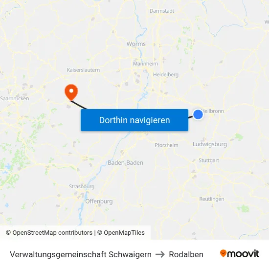 Verwaltungsgemeinschaft Schwaigern to Rodalben map