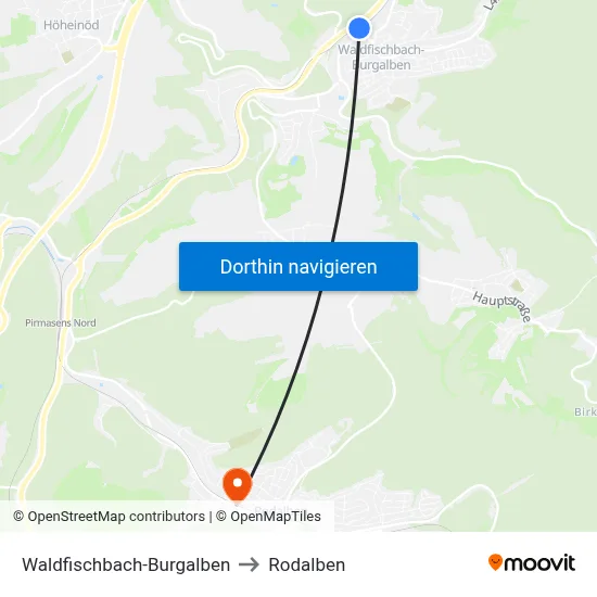 Waldfischbach-Burgalben to Rodalben map
