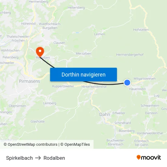 Spirkelbach to Rodalben map