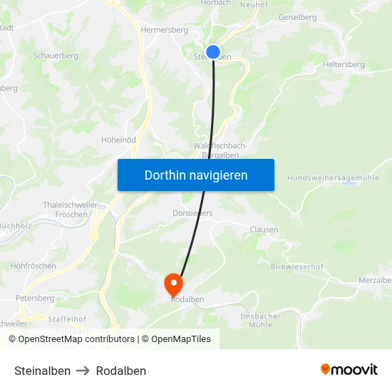 Steinalben to Rodalben map