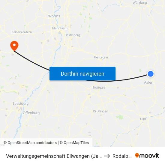 Verwaltungsgemeinschaft Ellwangen (Jagst) to Rodalben map
