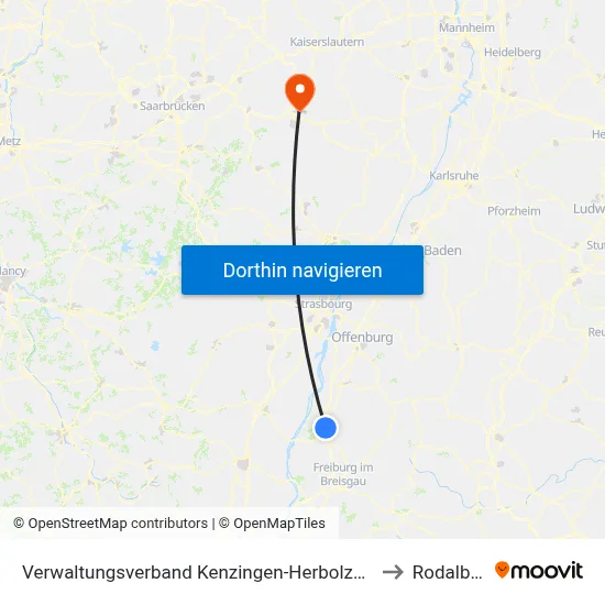 Verwaltungsverband Kenzingen-Herbolzheim to Rodalben map