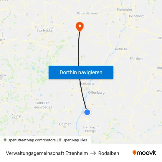 Verwaltungsgemeinschaft Ettenheim to Rodalben map