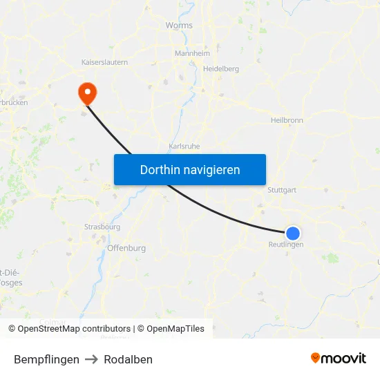 Bempflingen to Rodalben map