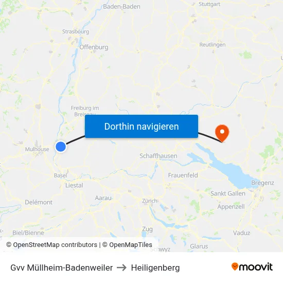 Gvv Müllheim-Badenweiler to Heiligenberg map