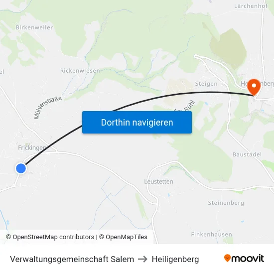 Verwaltungsgemeinschaft Salem to Heiligenberg map